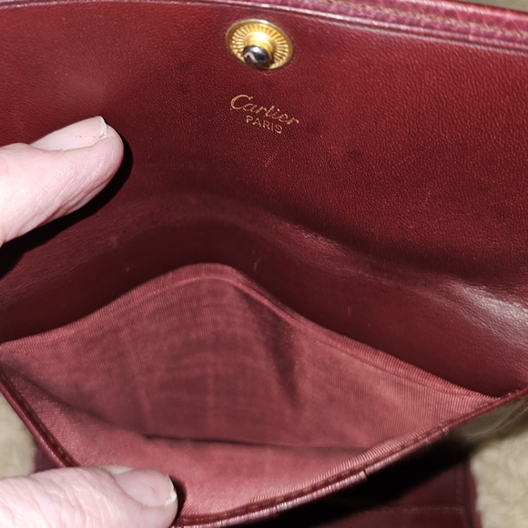 Cartier Paris Must de Cartier Bordeaux Calfskin Leather Wallet. Bifold flap. EUC - Picture 11 of 16